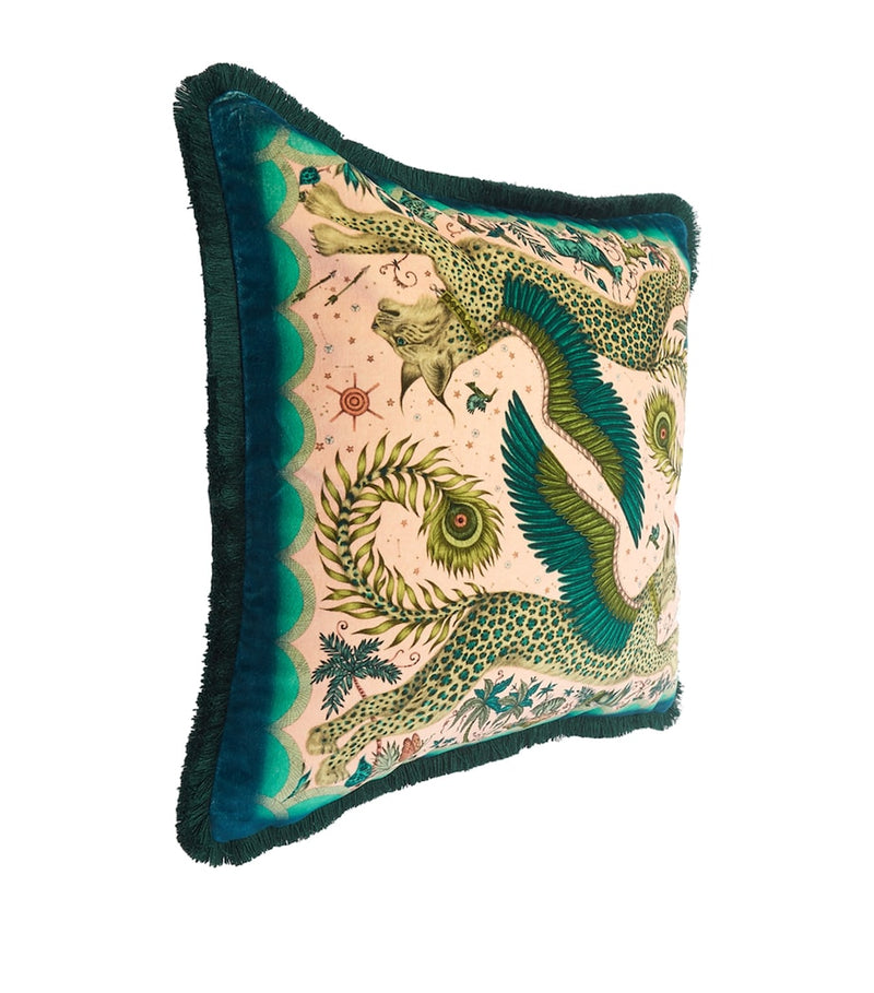 Emma J Shipley Velvet Lynx cushion 46cm x 46cm - British product