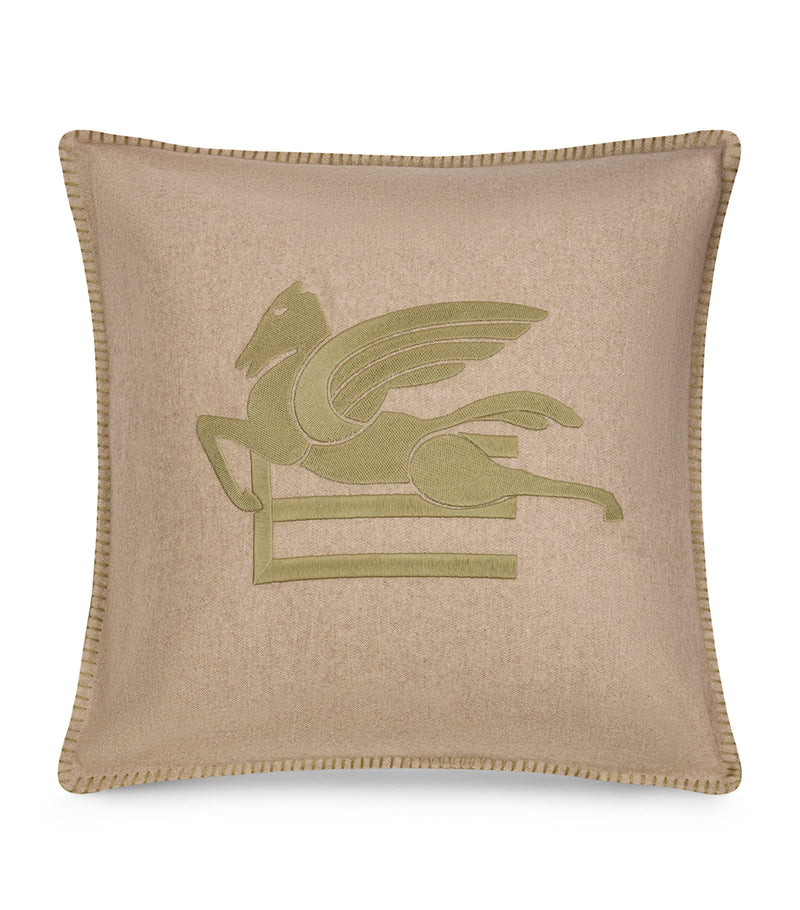 Etro wool-blend embroidered Ribot cushion 45cm x 45cm - British product