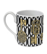 Harrods Monochrome Mug with Chiavi Keys and Losanghe Print, Made in Italy, 9cm x 7cm- Buy online at McGrocer