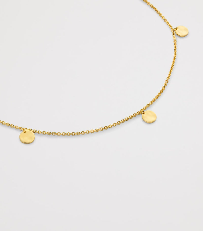 Monica Vinader gold vermeil chain bracelet with textured discs, imported from the UK