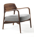 Upholstered Pouf with Wooden Handle and Backrest, 55cm x 52cm x 46cm