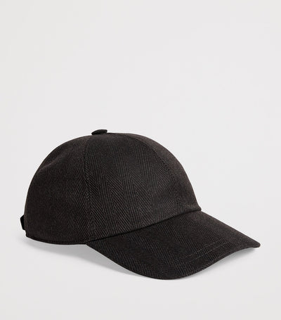 Harrods Casual Alpaca Herringbone Baseball Cap- Buy online at McGrocer