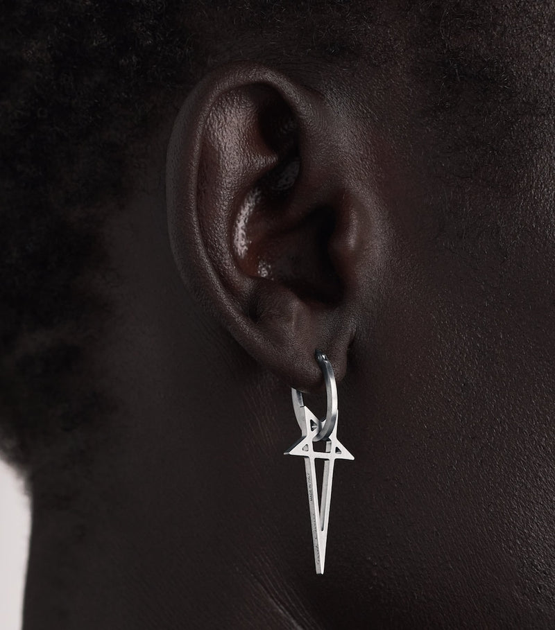 Rick Owens pentagram single earring 4cm - British product
