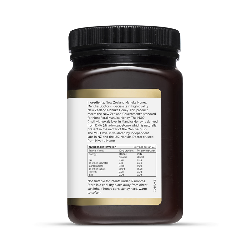 Manuka Doctor Premium Manuka Honey 500g imported from the UK