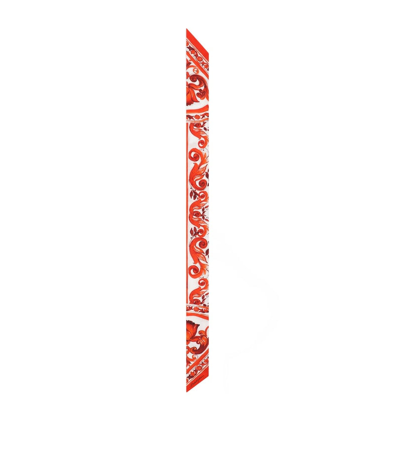 Dolce&Gabbana silk Majolica skinny scarf, UK version