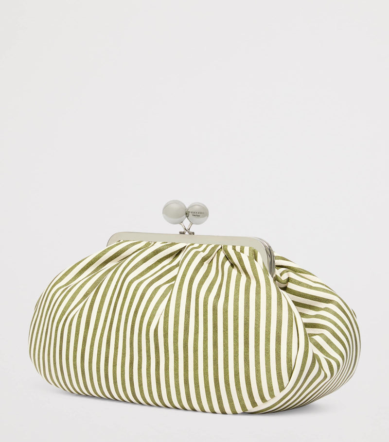Weekend Max Mara striped leather clutch bag medium, imported from the UK