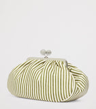 Weekend Max Mara striped leather clutch bag medium, imported from the UK