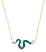 Harrods L'Atelier Nawbar Large Yellow Gold, Diamond and Malachite N93 Boa Necklace, 40-42cm- Buy online at McGrocer