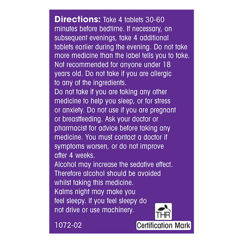 Kalms Night Herbal Sleep Aid Tablets 56, UK version