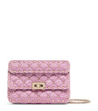 Valentino Garavani Rockstud Spike small shoulder bag moiré fabric, UK version