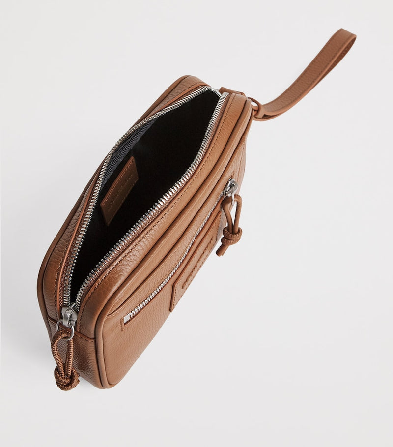 Emporio Armani wash bag with wrist strap and zip fastening, imported from the UK