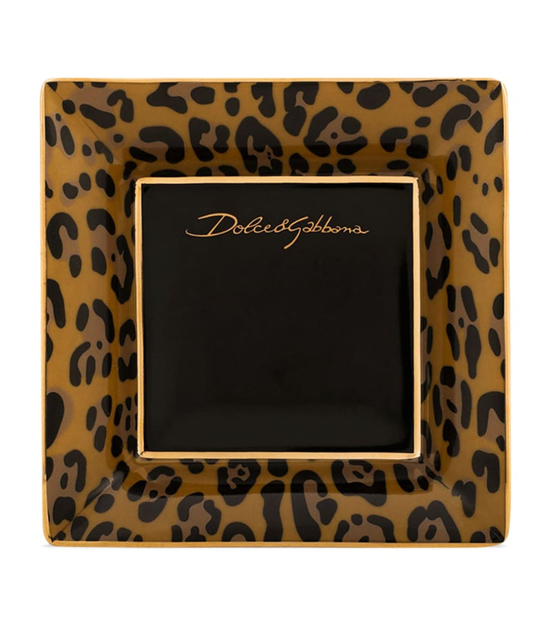 Dolce&Gabbana Casa porcelain leopard decorative square plate 10cm - British product