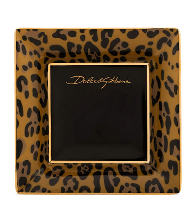 Harrods Dolce&Gabbana Casa Porcelain Leopard Decorative Square Plate 10cm- Buy online at McGrocer