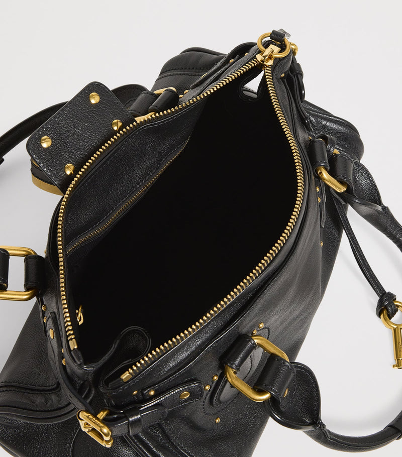 Chloé Paddington shoulder bag in glossy leather with gold-tone hardware (British brand)
