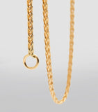 Azlee yellow gold thin wheat chain necklace 51cm, imported from the UK
