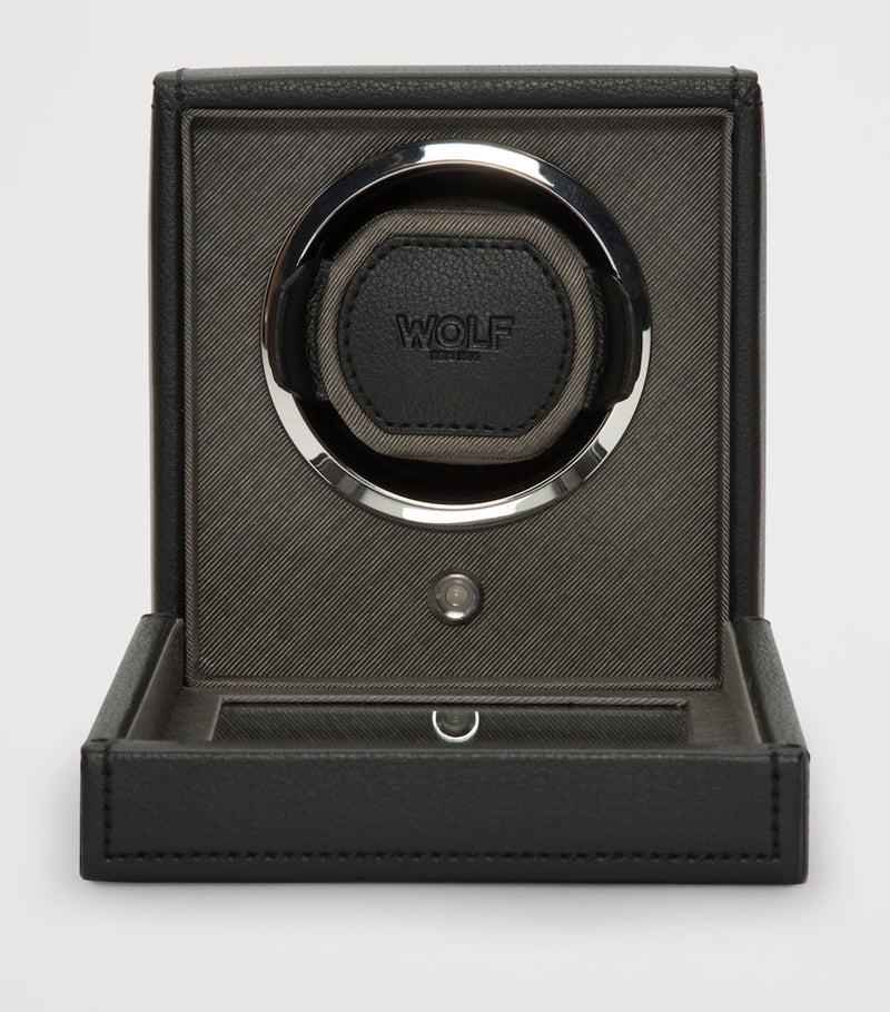 WOLF Cub watch winder in vegan leather, compact size - British product