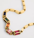 Suzanne Kalan rainbow sapphire rose gold bracelet, imported from the UK