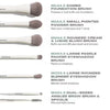 Morphe 6-Piece Travel Brush Set Silver Ion-Infused, imported from the UK