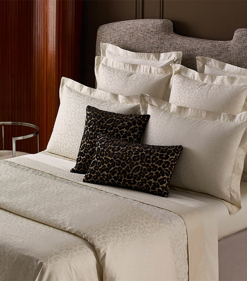 Yves Delorme Leopard Square Oxford pillowcase 65cm x 65cm (British brand)