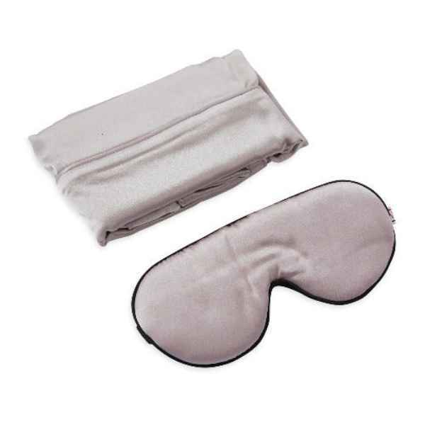 White Lotus silk pillowcase and eye mask, imported from the UK