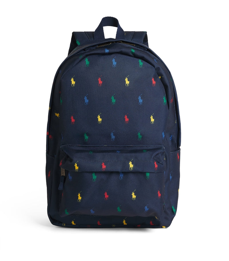 Ralph Lauren Kids Polo Pony canvas backpack, imported from the UK