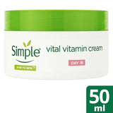 Superdrug Simple Vital Vitamin Day Cream SPF 15 Face Moisturiser 50ml- Buy online at McGrocer