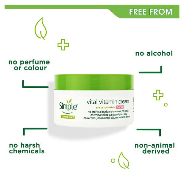 Simple Vital Vitamin Day Cream SPF 15 50ml (British brand)