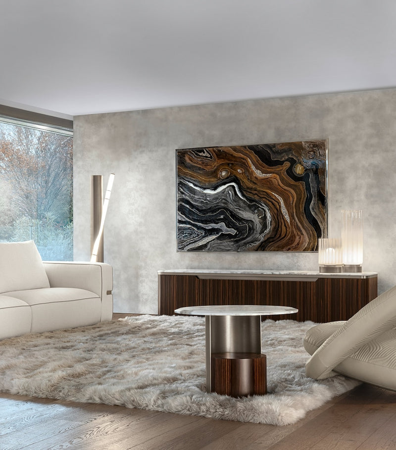 Giorgio Collection Luxor side table with marble and ebony, UK version