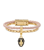Bvlgari Serpenti Forever leather bracelet with snakehead charm - British product