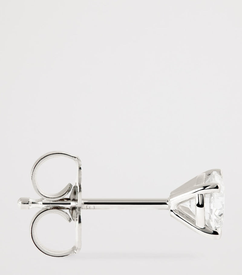 Harrods diamond stud earrings 0.50ct 18K white gold, imported from the UK