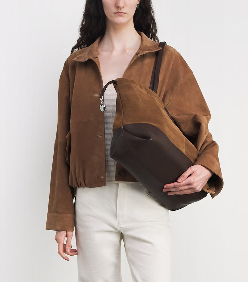 Maje leather and suede Milpi tote bag, imported from the UK