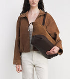 Maje leather and suede Milpi tote bag, imported from the UK