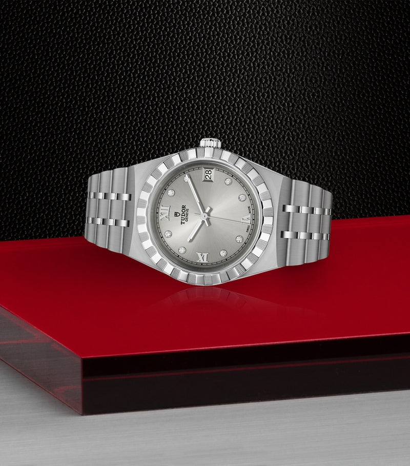 TUDOR Stainless Steel Diamond Royal Watch 34mm (British brand)