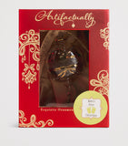Artifactually hand-painted glass baby bauble with crystal, imported from the UK