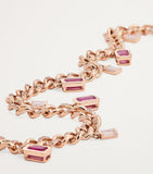 SHAY rose gold link choker with diamonds and rubies (British brand)