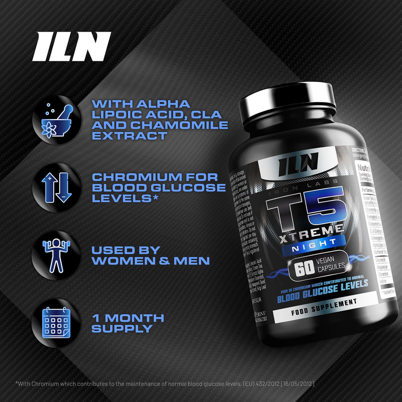 Iron Labs T5 Xtreme Night fat burner 60 capsules - British product