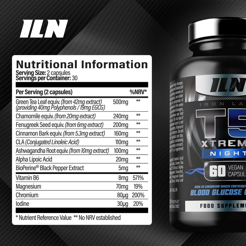 Iron Labs T5 Xtreme Night fat burner 60 capsules - British product