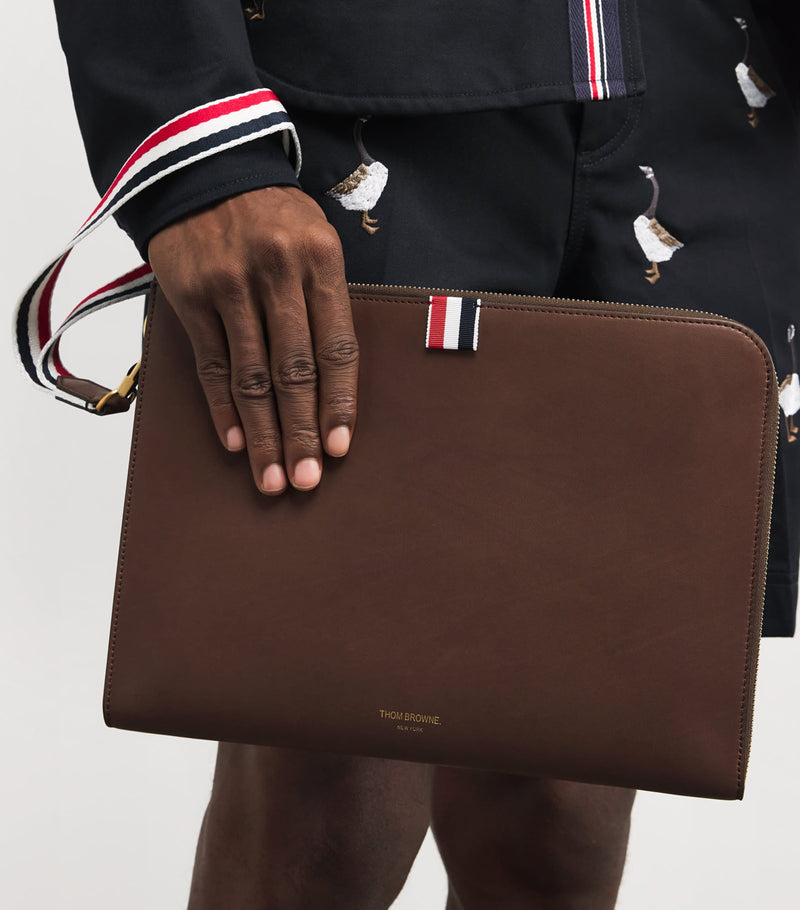 Thom Browne leather folio bag medium gusset - British product