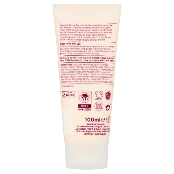 Superdrug Vitamin E Eye Makeup Remover (British brand)