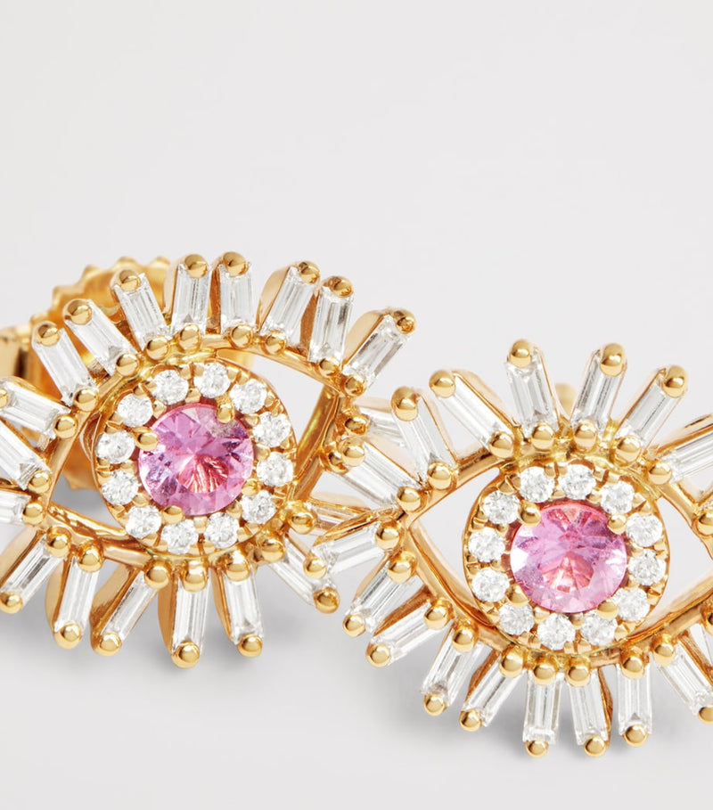 Suzanne Kalan rose gold evil eye stud earrings - British product