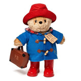 Large Paddington plush bear with boots and suitcase, imported from the UK