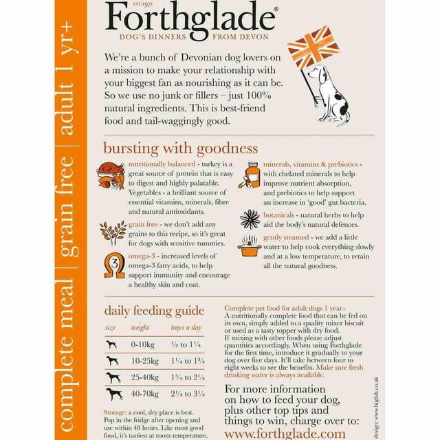 Forthglade Complete Adult Turkey Sweet Potato & Veg Grain Free 395g