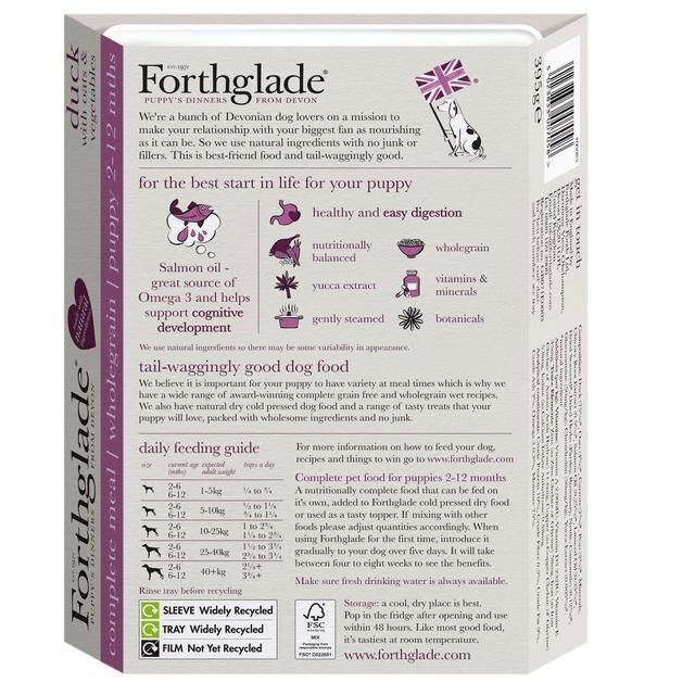 Forthglade Complete Puppy Whole Grain Duck with Oats & Veg 395g