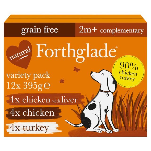 Forthglade Just 90% Poultry Variety (Turkey Chicken Liver) Wet dog food 12 x 395g