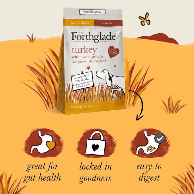 Forthglade Natural Grain Free Turkey Cold Pressed Dry Dog Food 2kg