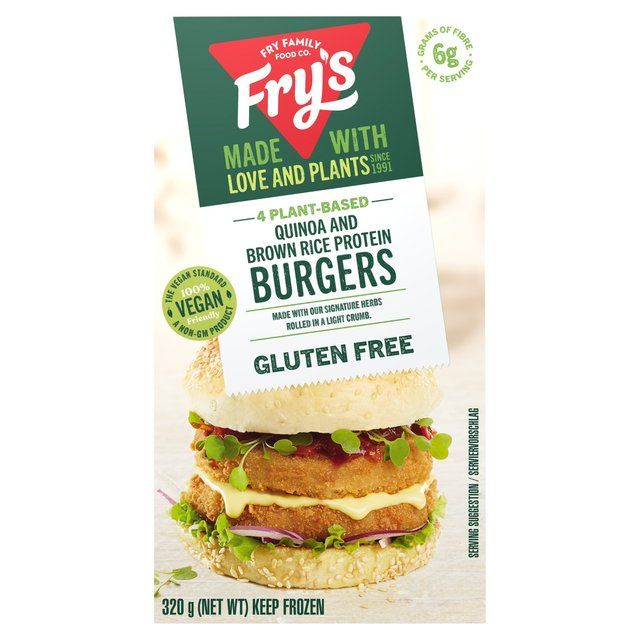 Fry's Meat Free Quinoa & Brown Rice Protein Burgers 320g