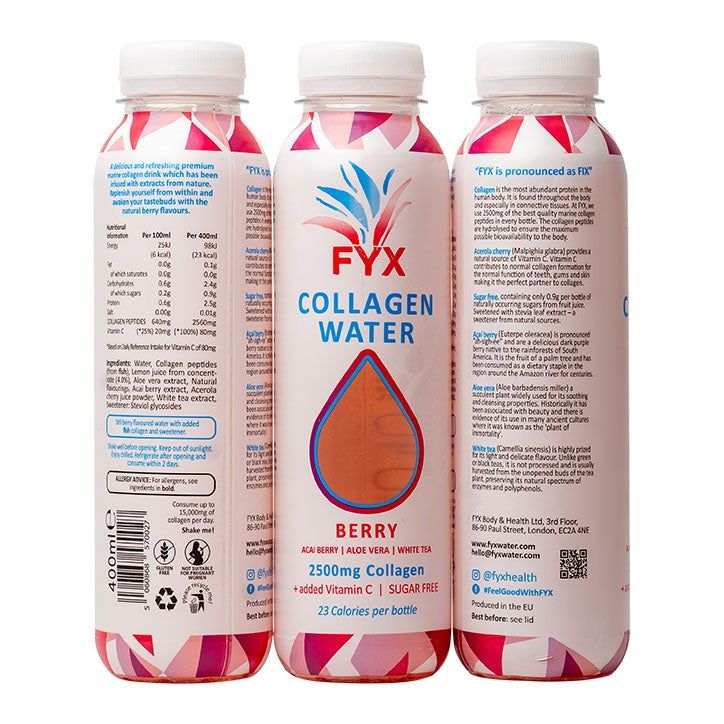 FYX Collagen Water Lemon & Lime 6x 400ml Berry / 400 ml