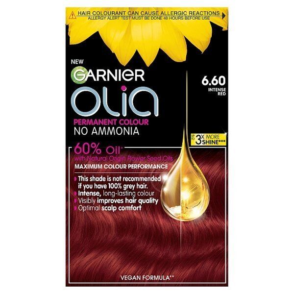 Garnier Olia 5.15 Frosted Chocolate Brown Permanent Hair Dye Intense Red 6.6
