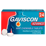 Gaviscon Advance Double Strength Heartburn & Indigestion Mint Flavour Tablets x 24