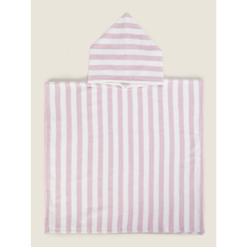 George Home Pink Stripe Cotton Poncho